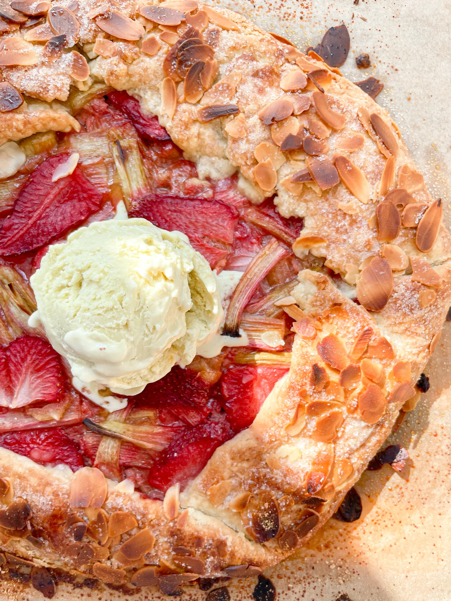 Rhubarb Strawberry Almond Galette Rhubarb Strawberry Almond Galette