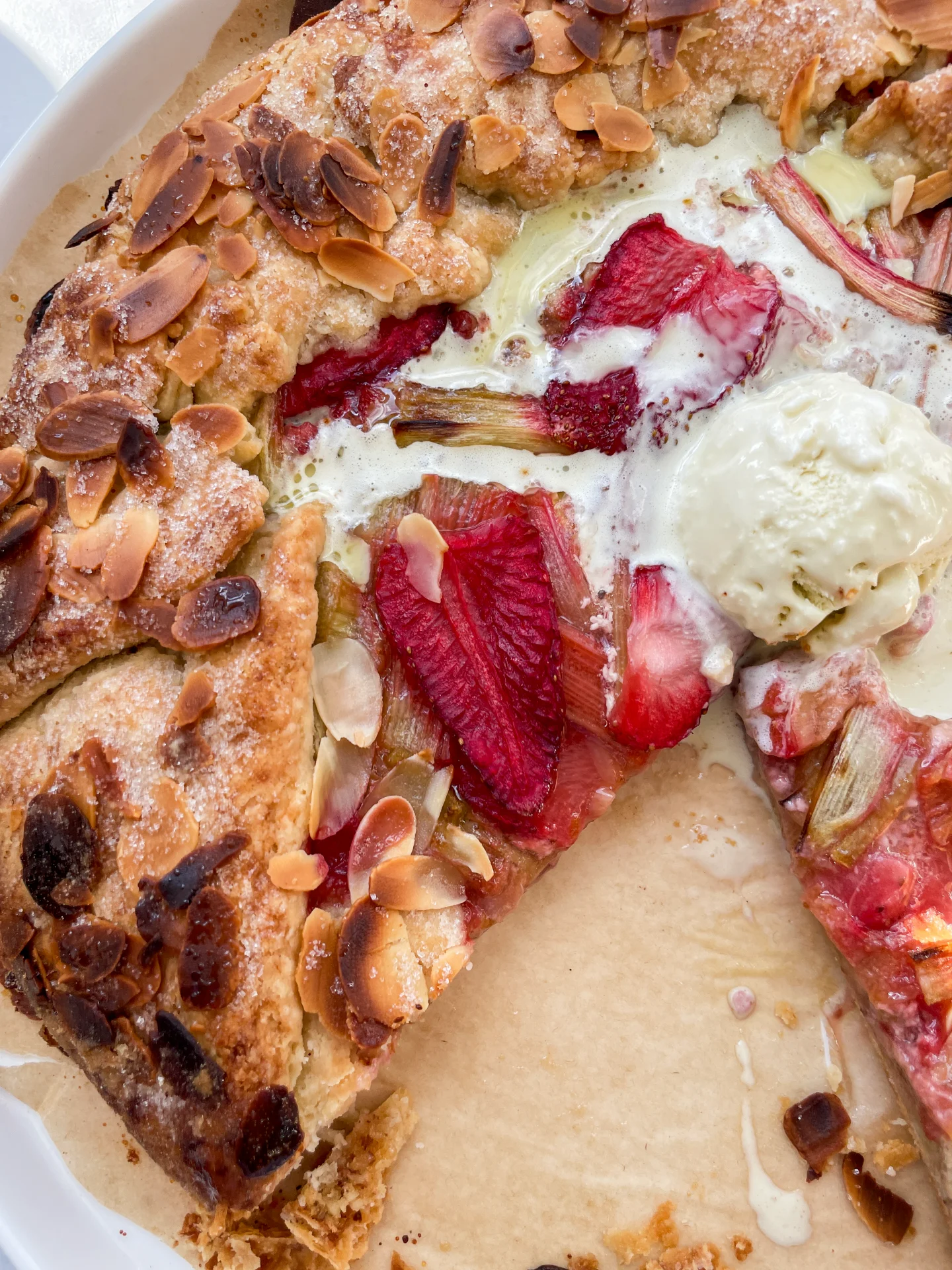Rhubarb Strawberry Almond Galette Rhubarb Strawberry Almond Galette