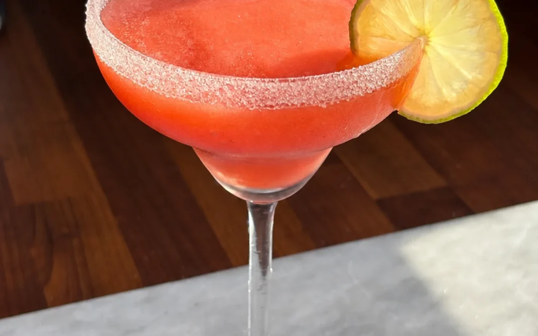 Frozen Peach Strawberry Margarita