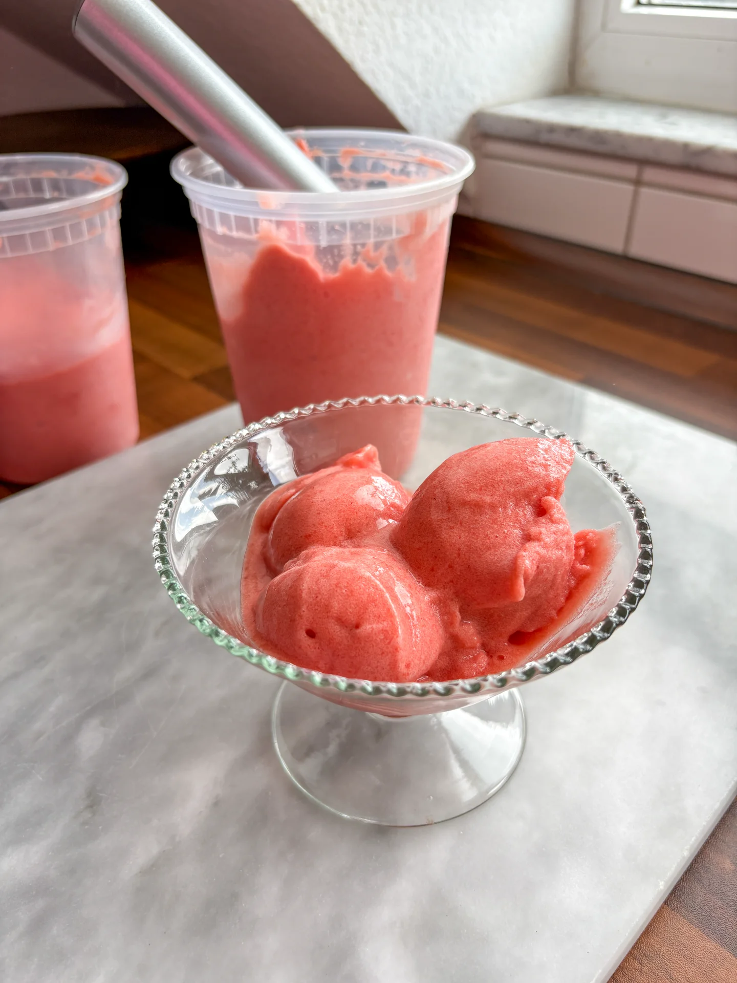 Peach Strawberry Sorbet